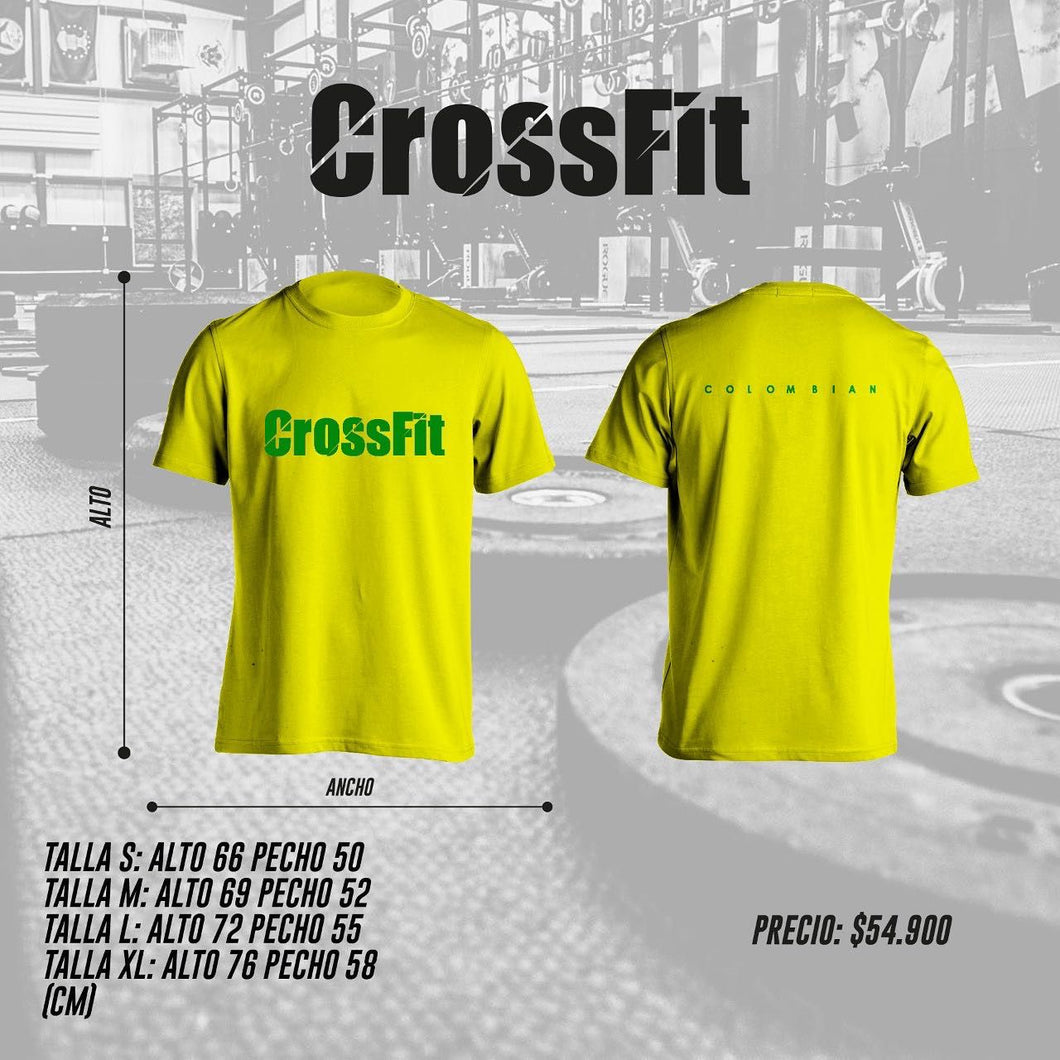 Camiseta Crossfit Amarillo / Verde (Dry Fit)