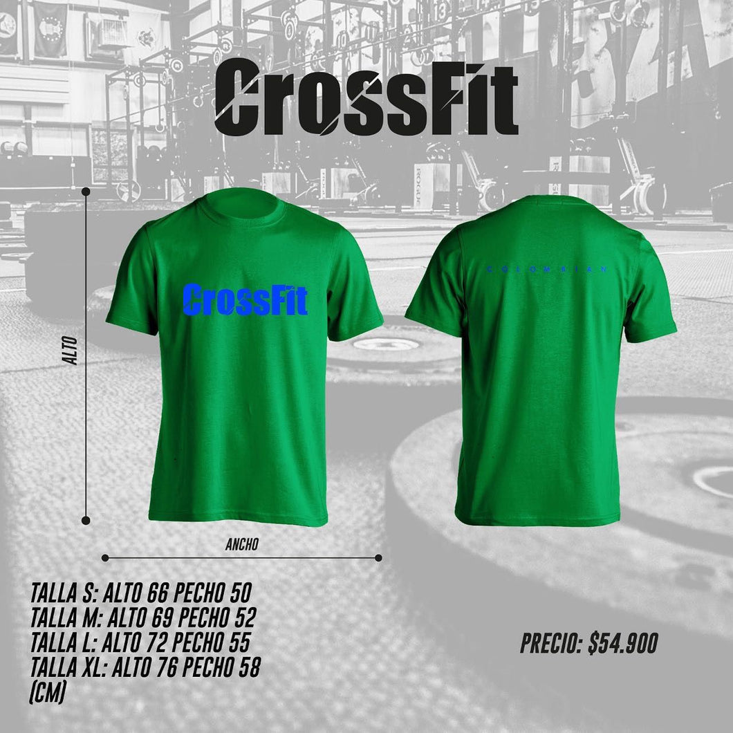 Camiseta Crossfit Verde / Azul (Dry Fit)