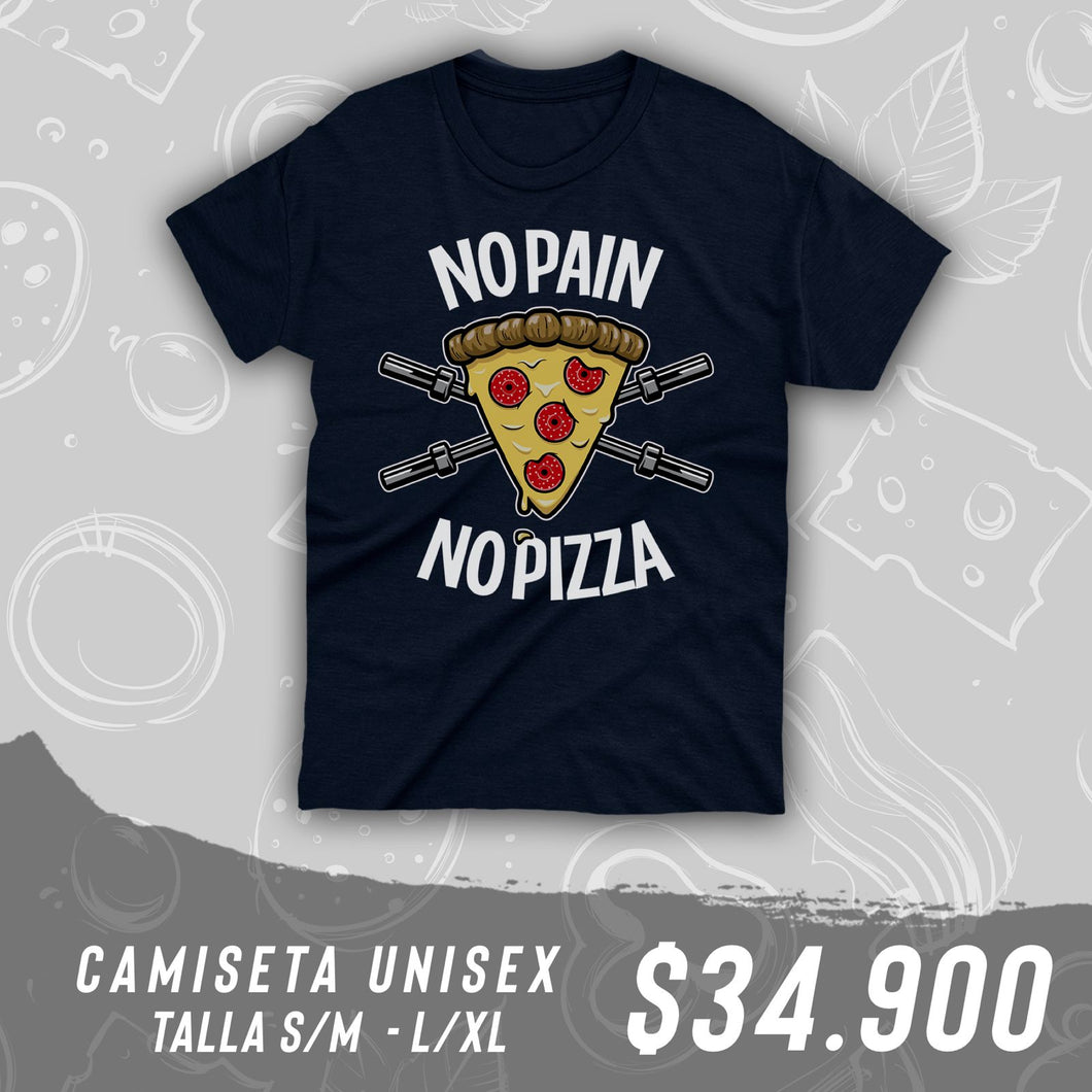 Camiseta  Pizza (Algodon + Poliester) Negro